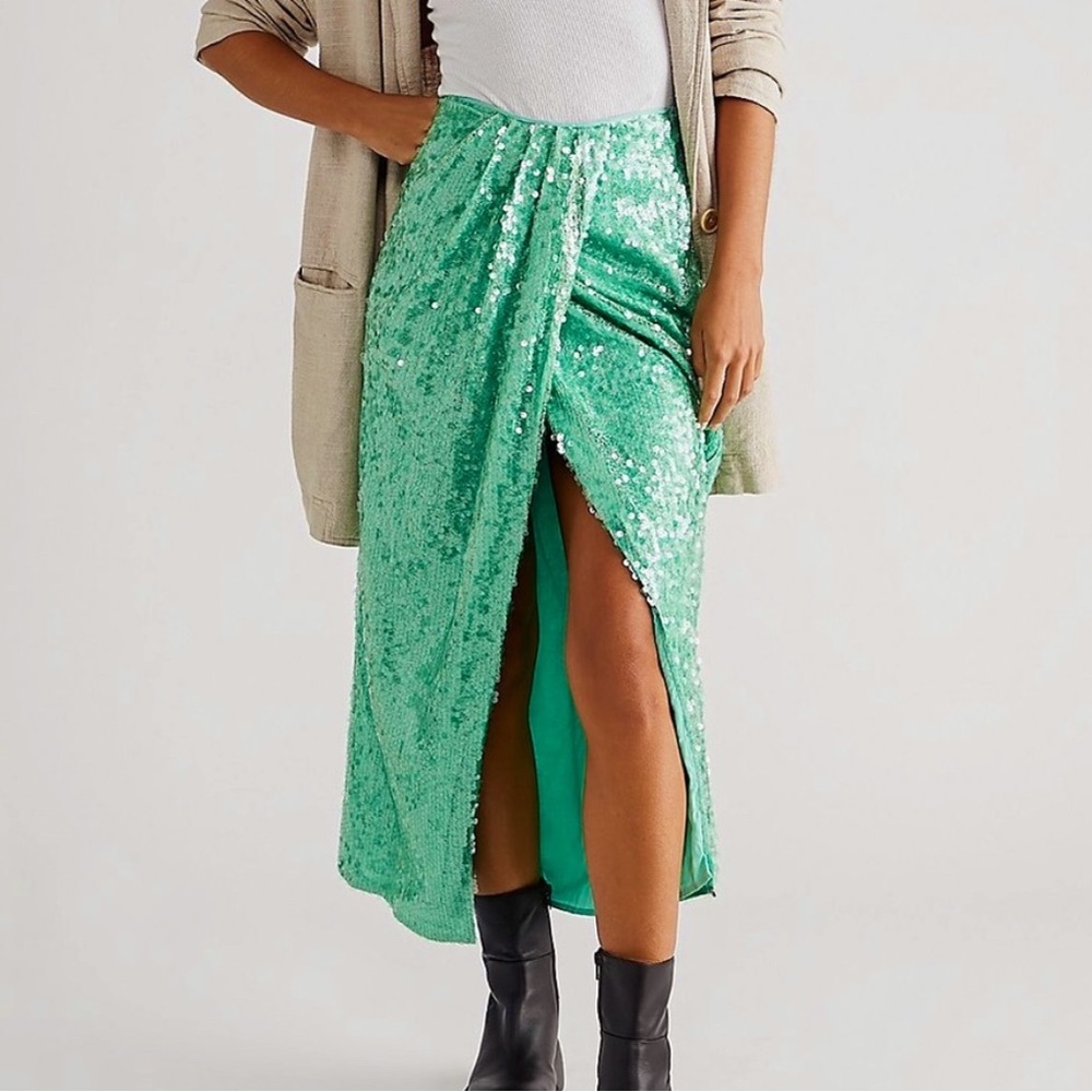 NWT Free People Sequin midi skirt